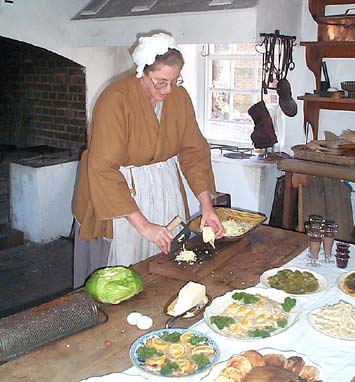 Woman cooking in Colonial Williamsburg