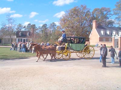 Horse drawn carriage in Colonial Williamsburg