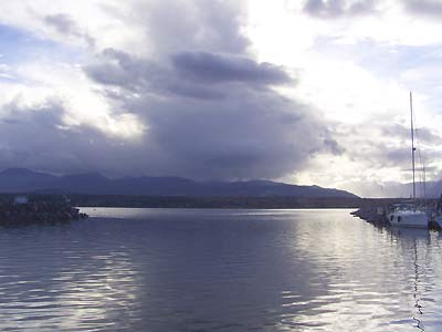 Dark cloud over the harbour