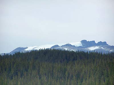 stationary glacier in the distance