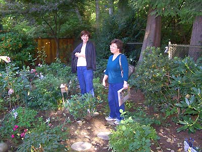 Sharon and Donna in their garden