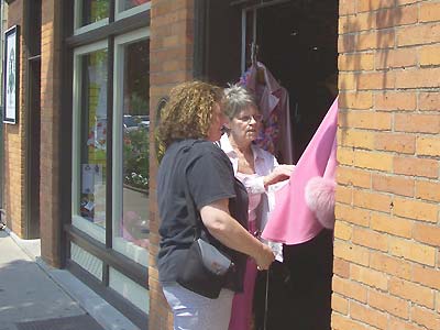 Susan & Pat window shopping