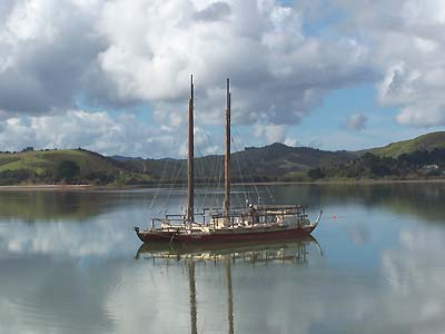 Boat at anchor at Mangonui