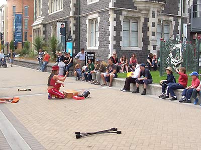 A busker at the Sunday market in Christchurch