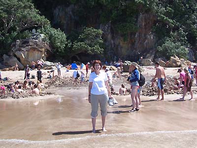 Sharon on the Hot Water Beach