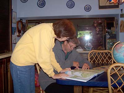 Sharon discussing Canadian geography with David