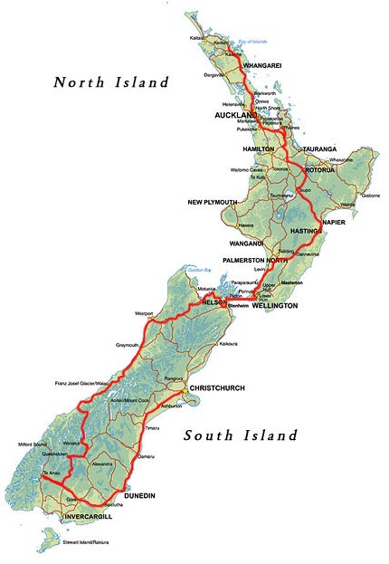 Map of New Zealand