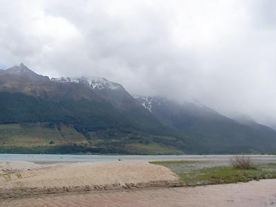 Snow on the mountains near Glenorchy