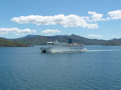 Passing a ferry coming back