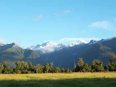 Mt Cook seen from Lake Matheson