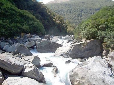 Close up of the river under the bridge