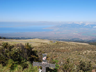 Part way up looking over the cross