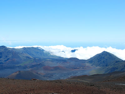 Looking down into the crater