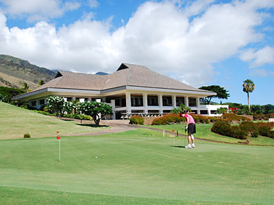 Sharon on the putting green