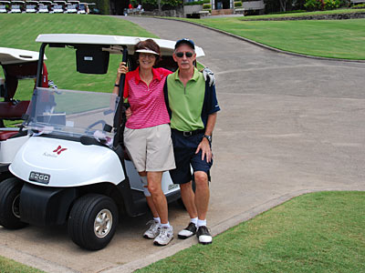 John & Sharon anticipating the round