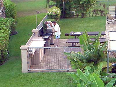 Roy & Jim lighting the BBQ