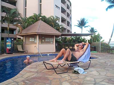 Terry and Roy in the pool