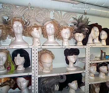 wigs and masks for the shows (backstage tour)