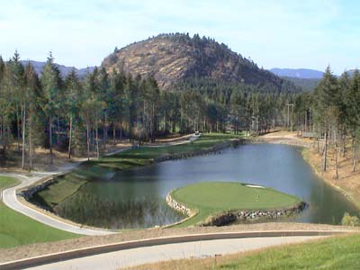 Looking back on the 11th green from above