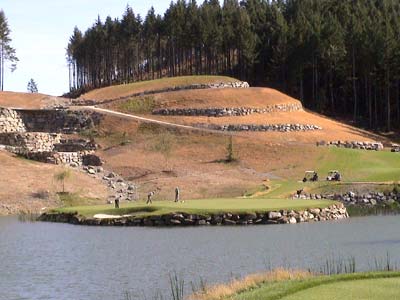 Looking at the 11th green from the tee