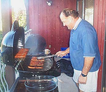 Denis doing the BBQ